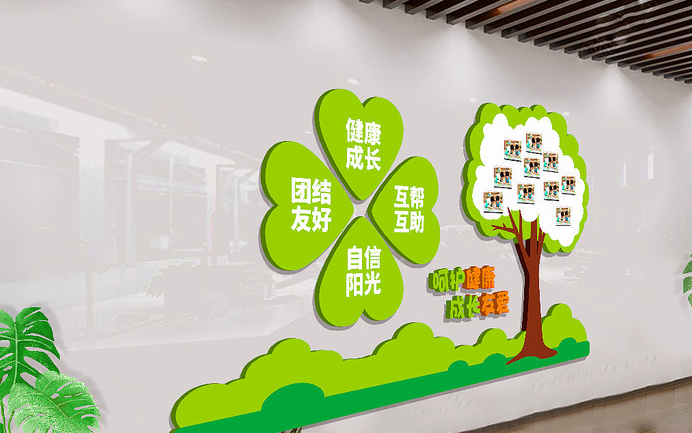 教育培训，团队风采墙，卡通风格型，多彩系